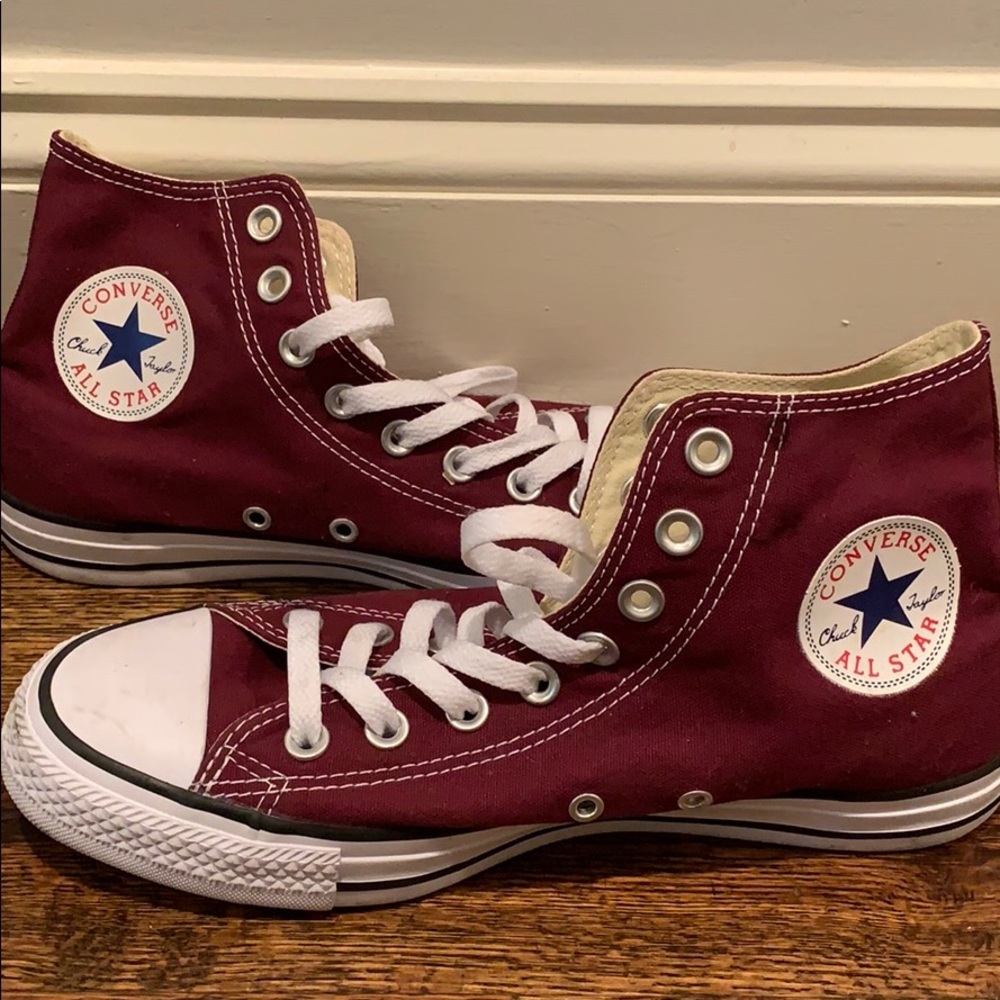 Burgundy Hi-Top Converse